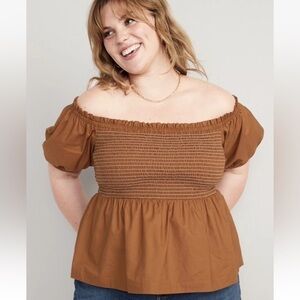 NWT Old Navy Smocked Baby Doll Off the Shoulder Swing Top size 2X